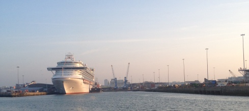 cruise ship in Southampton docks